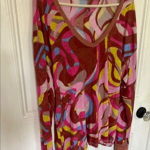 Free people free movement Multicolor Abstract Pattern Top